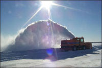 DCRA snowblower clearing the runway